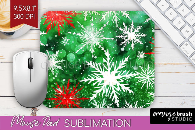 Christmas Tie Dye Mouse Pad Sublimation - Glitter Mouse Pad Sublimation OrangeBrushStudio 