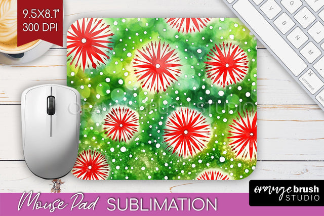 Christmas Tie Dye Mouse Pad Sublimation - Glitter Mouse Pad Sublimation OrangeBrushStudio 