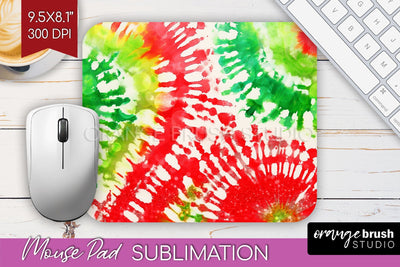 Christmas Tie Dye Mouse Pad Sublimation - Glitter Mouse Pad Sublimation OrangeBrushStudio 