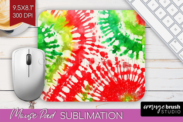 Christmas Tie Dye Mouse Pad Sublimation - Glitter Mouse Pad Sublimation OrangeBrushStudio 