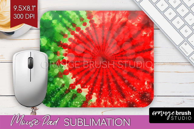 Christmas Tie Dye Mouse Pad Sublimation - Glitter Mouse Pad Sublimation OrangeBrushStudio 