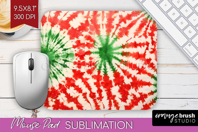 Christmas Tie Dye Mouse Pad Sublimation - Glitter Mouse Pad Sublimation OrangeBrushStudio 