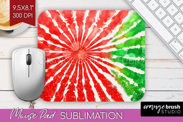 Christmas Tie Dye Mouse Pad Sublimation - Glitter Mouse Pad Sublimation OrangeBrushStudio 