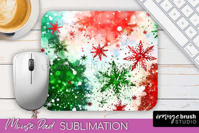 Christmas Tie Dye Mouse Pad Sublimation - Glitter Mouse Pad Sublimation OrangeBrushStudio 
