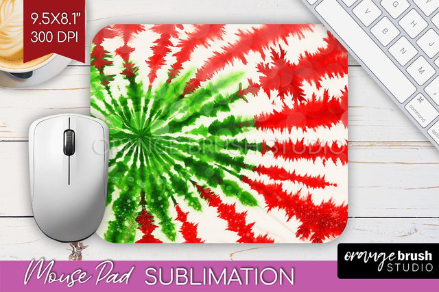 Christmas Tie Dye Mouse Pad Sublimation - Glitter Mouse Pad Sublimation OrangeBrushStudio 