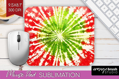 Christmas Tie Dye Mouse Pad Sublimation - Glitter Mouse Pad Sublimation OrangeBrushStudio 