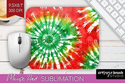 Christmas Tie Dye Mouse Pad Sublimation - Glitter Mouse Pad Sublimation OrangeBrushStudio 
