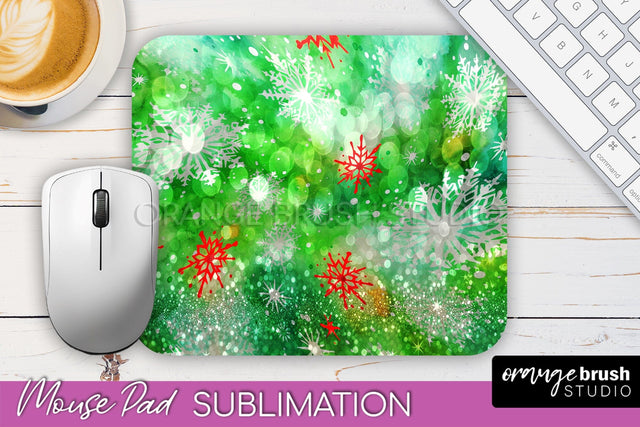 Christmas Tie Dye Mouse Pad Sublimation - Glitter Mouse Pad Sublimation OrangeBrushStudio 