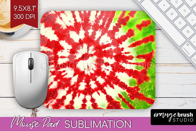 Christmas Tie Dye Mouse Pad Sublimation - Glitter Mouse Pad Sublimation OrangeBrushStudio 
