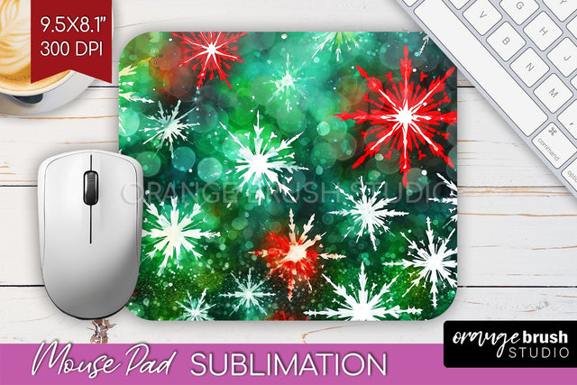 Christmas Tie Dye Mouse Pad Sublimation - Glitter Mouse Pad Sublimation OrangeBrushStudio 