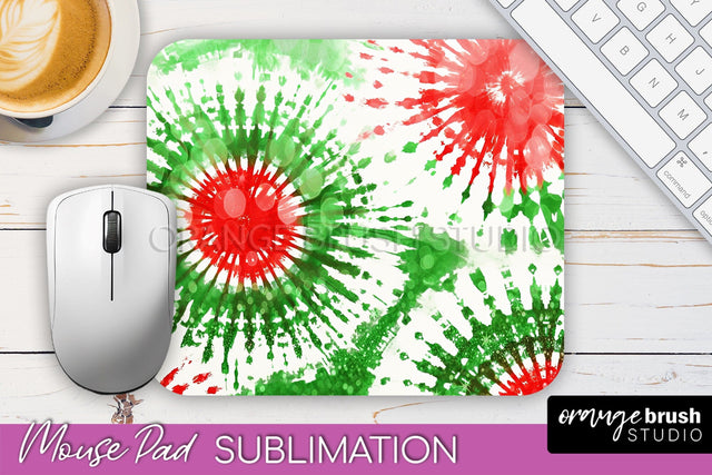 Christmas Tie Dye Mouse Pad Sublimation - Glitter Mouse Pad Sublimation OrangeBrushStudio 