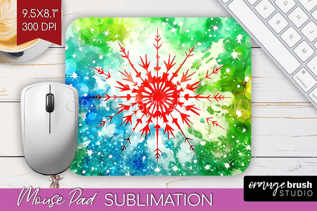 Christmas Tie Dye Mouse Pad Sublimation - Glitter Mouse Pad Sublimation OrangeBrushStudio 
