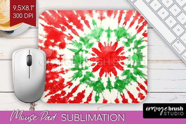 Christmas Tie Dye Mouse Pad Sublimation - Glitter Mouse Pad Sublimation OrangeBrushStudio 