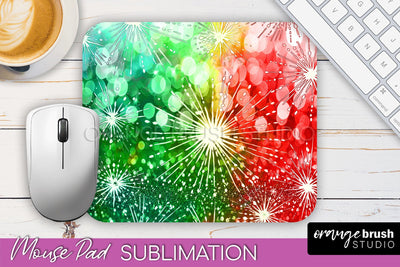 Christmas Tie Dye Mouse Pad Sublimation - Glitter Mouse Pad Sublimation OrangeBrushStudio 