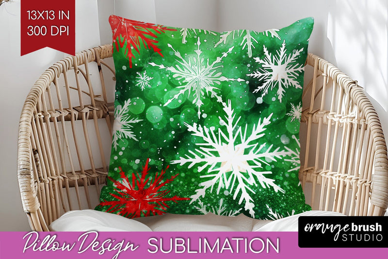 Christmas Tie Dye Pillow Sublimation, Glitter Pillow Cover Sublimation OrangeBrushStudio 