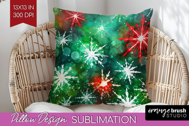 Christmas Tie Dye Pillow Sublimation, Glitter Pillow Cover Sublimation OrangeBrushStudio 