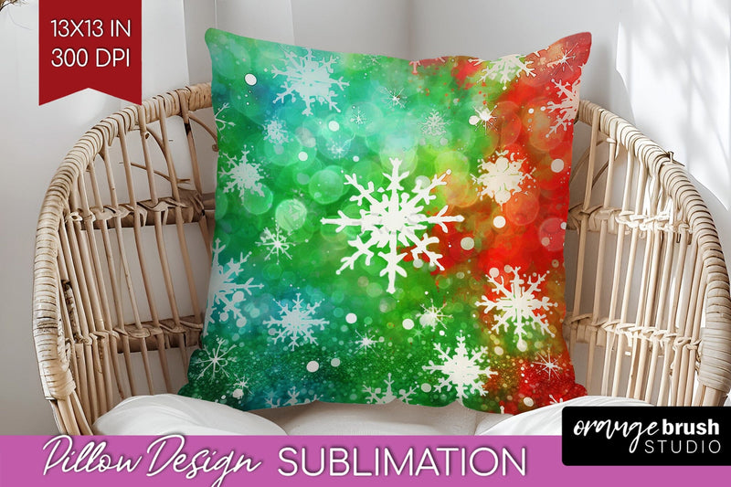 Christmas Tie Dye Pillow Sublimation, Glitter Pillow Cover Sublimation OrangeBrushStudio 