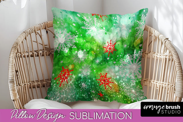 Christmas Tie Dye Pillow Sublimation, Glitter Pillow Cover Sublimation OrangeBrushStudio 