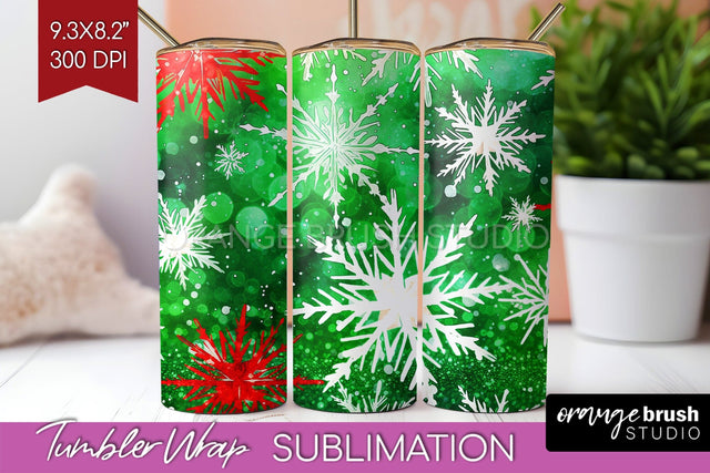 Christmas Tie Dye Tumbler Wrap, Glitter Tumbler Sublimation Sublimation OrangeBrushStudio 