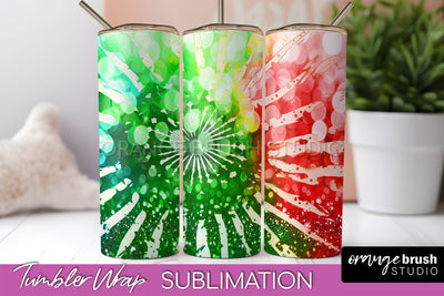 Christmas Tie Dye Tumbler Wrap, Glitter Tumbler Sublimation Sublimation OrangeBrushStudio 