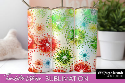 Christmas Tie Dye Tumbler Wrap, Glitter Tumbler Sublimation Sublimation OrangeBrushStudio 