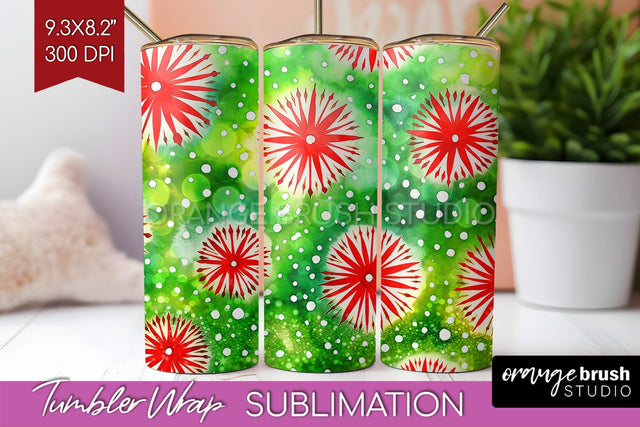 Christmas Tie Dye Tumbler Wrap, Glitter Tumbler Sublimation Sublimation OrangeBrushStudio 