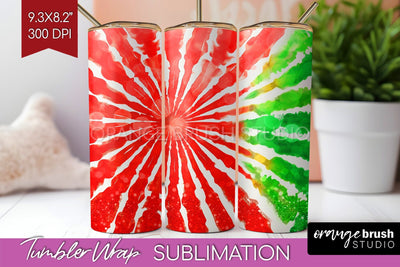 Christmas Tie Dye Tumbler Wrap, Glitter Tumbler Sublimation Sublimation OrangeBrushStudio 