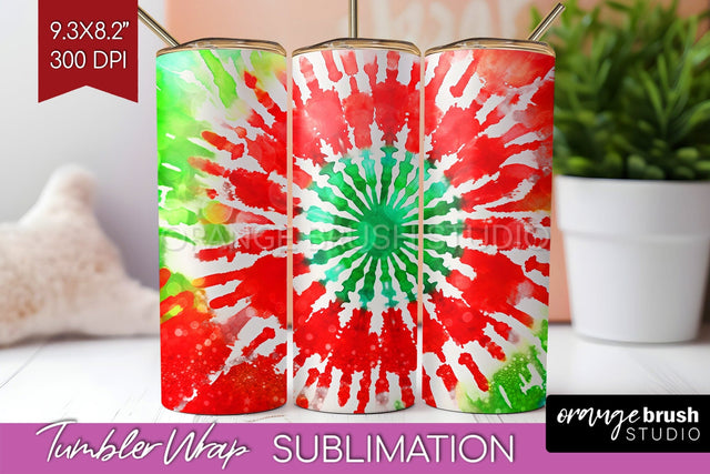 Christmas Tie Dye Tumbler Wrap, Glitter Tumbler Sublimation Sublimation OrangeBrushStudio 