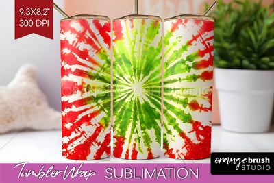 Christmas Tie Dye Tumbler Wrap, Glitter Tumbler Sublimation Sublimation OrangeBrushStudio 
