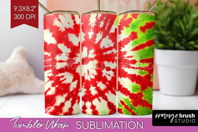 Christmas Tie Dye Tumbler Wrap, Glitter Tumbler Sublimation Sublimation OrangeBrushStudio 