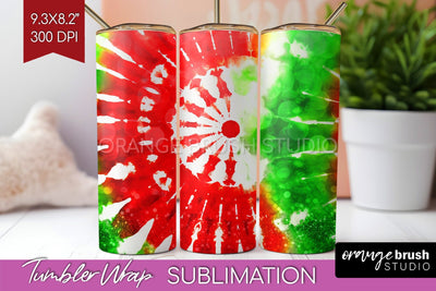 Christmas Tie Dye Tumbler Wrap, Glitter Tumbler Sublimation Sublimation OrangeBrushStudio 