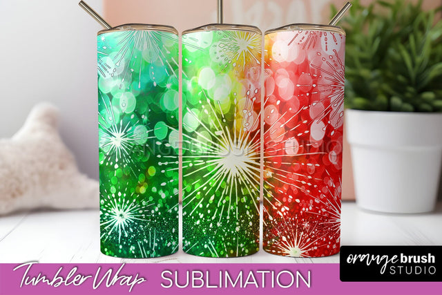 Christmas Tie Dye Tumbler Wrap, Glitter Tumbler Sublimation Sublimation OrangeBrushStudio 