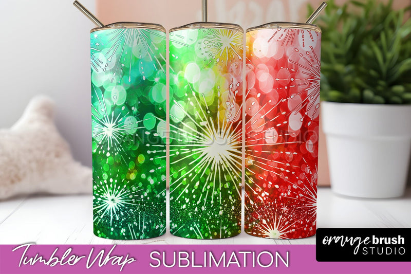 Christmas Tie Dye Tumbler Wrap, Glitter Tumbler Sublimation Sublimation OrangeBrushStudio 