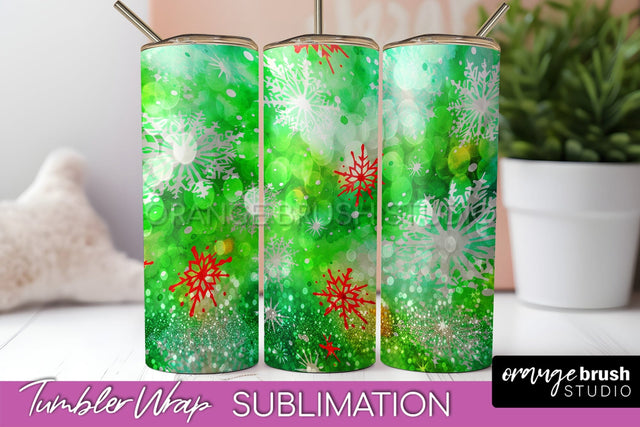 Christmas Tie Dye Tumbler Wrap, Glitter Tumbler Sublimation Sublimation OrangeBrushStudio 