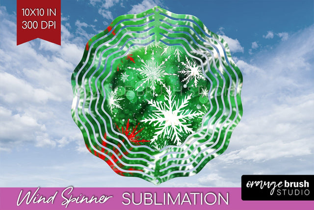 Christmas Tie Dye Wind Spinner PNG - Glitter Background Sublimation OrangeBrushStudio 