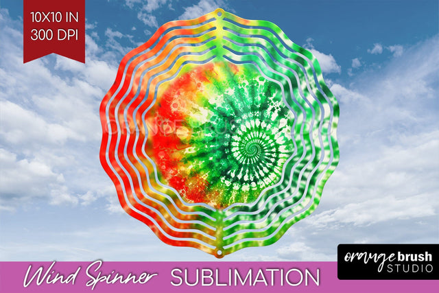 Christmas Tie Dye Wind Spinner PNG - Glitter Background Sublimation OrangeBrushStudio 
