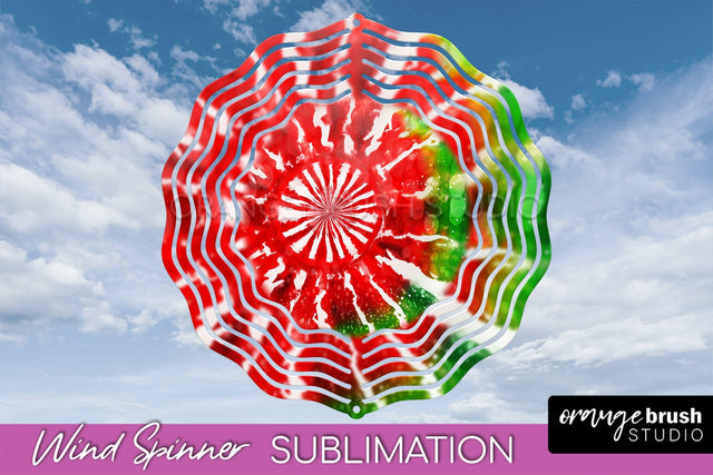 Christmas Tie Dye Wind Spinner PNG - Glitter Background Sublimation OrangeBrushStudio 