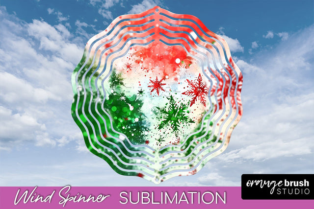 Christmas Tie Dye Wind Spinner PNG - Glitter Background Sublimation OrangeBrushStudio 