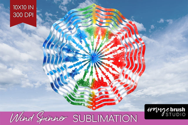 Christmas Tie Dye Wind Spinner PNG - Glitter Background Sublimation OrangeBrushStudio 