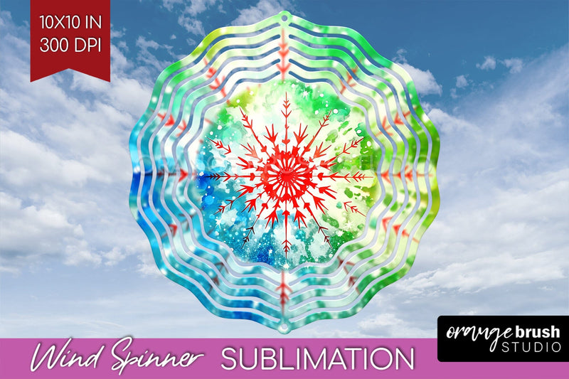 Christmas Tie Dye Wind Spinner PNG - Glitter Background Sublimation OrangeBrushStudio 