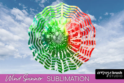 Christmas Tie Dye Wind Spinner PNG - Glitter Background Sublimation OrangeBrushStudio 