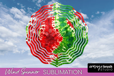 Christmas Tie Dye Wind Spinner PNG - Glitter Background Sublimation OrangeBrushStudio 