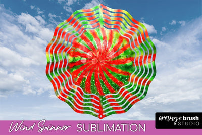 Christmas Tie Dye Wind Spinner PNG - Glitter Background Sublimation OrangeBrushStudio 
