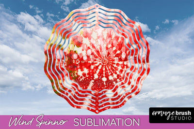 Christmas Tie Dye Wind Spinner PNG - Glitter Background Sublimation OrangeBrushStudio 