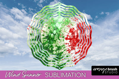 Christmas Tie Dye Wind Spinner PNG - Glitter Background Sublimation OrangeBrushStudio 