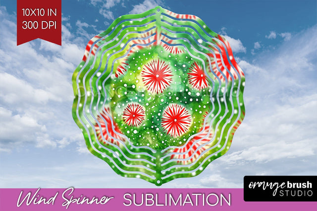 Christmas Tie Dye Wind Spinner PNG - Glitter Background Sublimation OrangeBrushStudio 