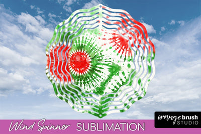 Christmas Tie Dye Wind Spinner PNG - Glitter Background Sublimation OrangeBrushStudio 