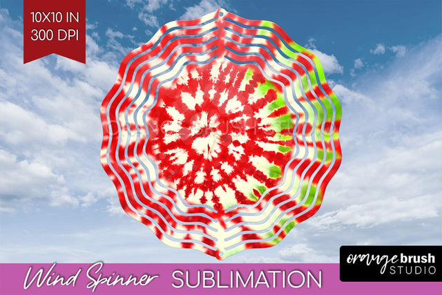 Christmas Tie Dye Wind Spinner PNG - Glitter Background Sublimation OrangeBrushStudio 