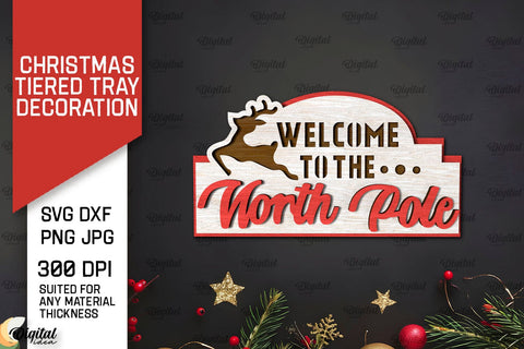 Christmas Tiered Tray Laser Cut Bundle. Christmas Decor SVG SVG Evgenyia Guschina 