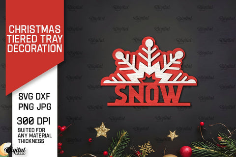 Christmas Tiered Tray Laser Cut Bundle. Christmas Decor SVG SVG Evgenyia Guschina 